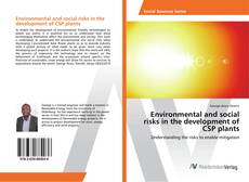 Copertina di Environmental and social risks in the development of CSP plants