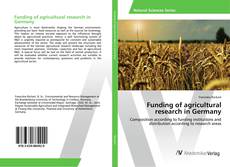 Copertina di Funding of agricultural research in Germany