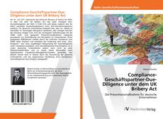 Copertina di Compliance-Geschäftspartner-Due-Diligence unter dem UK Bribery Act