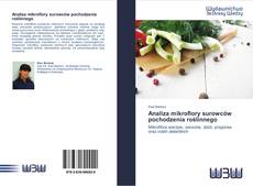 Bookcover of Analiza mikroflory surowców pochodzenia roślinnego