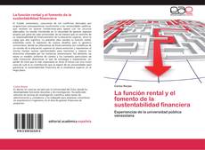 La función rental y el fomento de la sustentabilidad financiera kitap kapağı