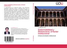 Capa do livro de Gobernabilidad y Democracia: el factor institucional 