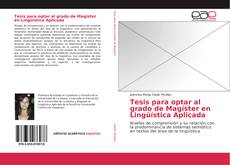 Tesis para optar al grado de Magíster en Lingüística Aplicada kitap kapağı