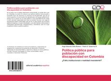 Portada del libro de Política pública para población con discapacidad en Colombia