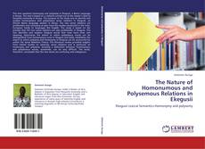 Capa do livro de The Nature of Homonumous and Polysemous Relations in Ekegusii 