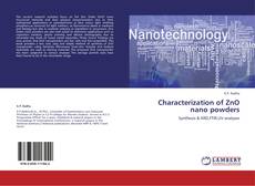 Buchcover von Characterization of ZnO nano powders