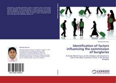Buchcover von Identification of factors influencing the commission of burglaries