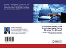 Investment Companies Portfolio Choice: What Dictates The Choice? kitap kapağı