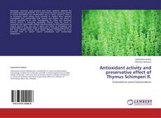 Buchcover von Antioxidant activity and preservative effect of Thymus Schimperi R.