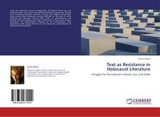 Portada del libro de Text as Resistance in Holocaust Literature