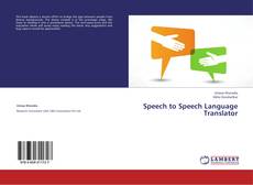 Buchcover von Speech to Speech Language Translator