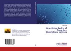 Buchcover von Re-defining Quality of Education:  Stakeholders' opinions