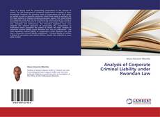 Capa do livro de Analysis of Corporate Criminal Liability under Rwandan Law 