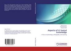 Buchcover von Aspects of L2 lexical knowledge