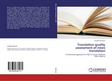Portada del libro de Translation quality assessment of news translation