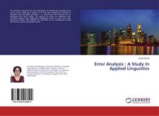 Buchcover von Error Analysis : A Study In Applied Linguistics