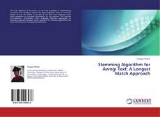 Capa do livro de Stemming Algorithm for Awngi Text: A Longest Match Approach 