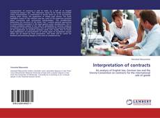 Copertina di Interpretation of contracts