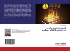 Capa do livro de Implementation and analysis of DES algorithm 