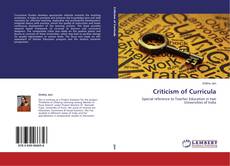 Couverture de Criticism of Curricula