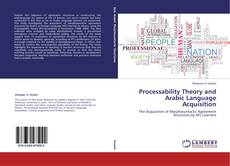 Buchcover von Processability Theory and Arabic Language Acquisition