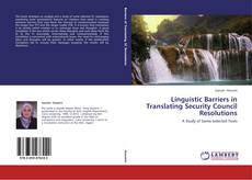 Couverture de Linguistic Barriers in Translating Security Council Resolutions