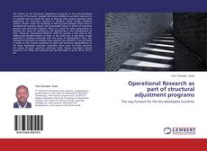 Couverture de Operational Research as part of structural adjustment programs