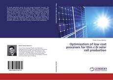 Buchcover von Optimization of low cost processes for thin c-Si solar cell production