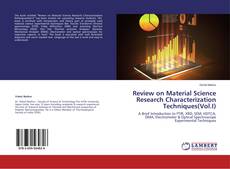 Capa do livro de Review on Material Science Research Characterization Techniques(Vol.I) 