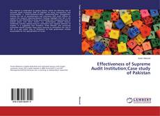 Buchcover von Effectiveness of Supreme Audit Institution;Case study of Pakistan
