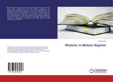 Buchcover von Rhetoric in Matatu Register