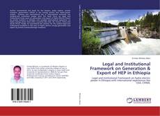 Buchcover von Legal and Institutional Framework on Generation & Export of HEP in Ethiopia