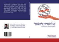 Buchcover von Applying Language Cultural Content in ESL DE Courses