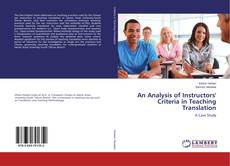 Buchcover von An Analysis of Instructors' Criteria in Teaching Translation