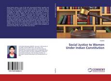 Copertina di Social Justice to Women Under Indian Constitution