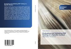 Capa do livro de Evaluating and Validating ESP Testing in a Specific Context 