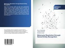 Capa do livro de Metonymy Resolution through Named Entity Recognition 
