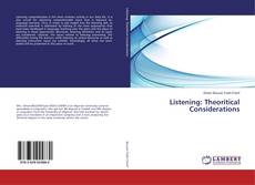 Copertina di Listening: Theoritical Considerations