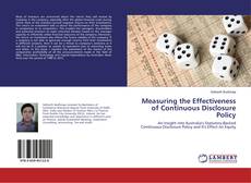 Buchcover von Measuring the Effectiveness of Continuous Disclosure Policy