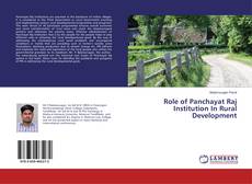 Buchcover von Role of Panchayat Raj Institution In Rural Development