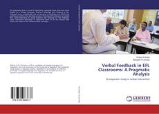Buchcover von Verbal Feedback in EFL Classrooms: A Pragmatic Analysis