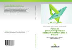Buchcover von Условия функционирования предпринимательства в России