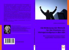 Buchcover von Die Bedeutung der Rhetorik für das Charisma von Managementgurus in den USA