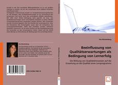 Buchcover von Beeinflussung von Qualitätserwartungen als Bedingung von Lernerfolg