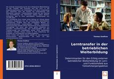 Capa do livro de Lerntransfer in der betrieblichen Weiterbildung 