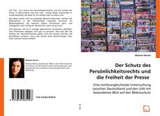 Buchcover von Der Schutz des Persönlichkeitsrechts und die Freiheit der Presse