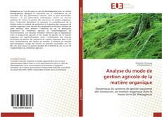 Capa do livro de Analyse du mode de gestion agricole de la matière organique 