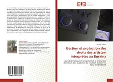 Capa do livro de Gestion et protection des droits des artistes-interprètes au Burkina 