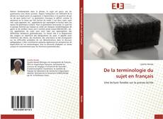 Bookcover of De la terminologie du sujet en français