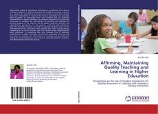 Affirming, Maintaining  Quality Teaching and  Learning in Higher  Education kitap kapağı
